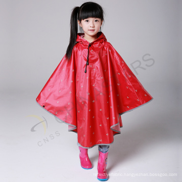 high visibility reflective printed waterproof poncho for children